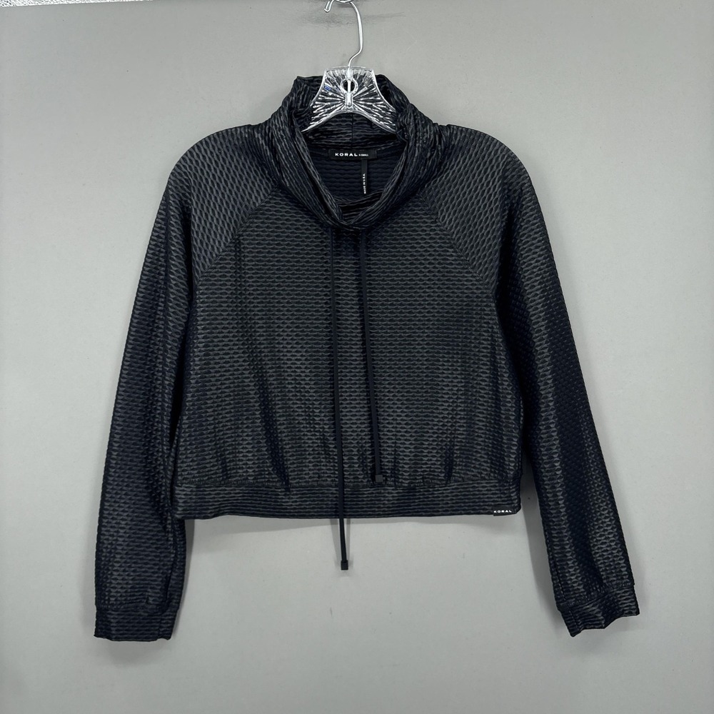 Koral Sweatshirt Womens XS Black Pump‎ Netz Pullover Mesh Textured Athleisure